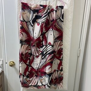 Floral Red and Black Scarf